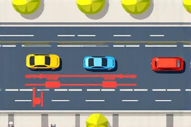 A diagram illustrating how to form an emergency corridor (Rettungsgasse).